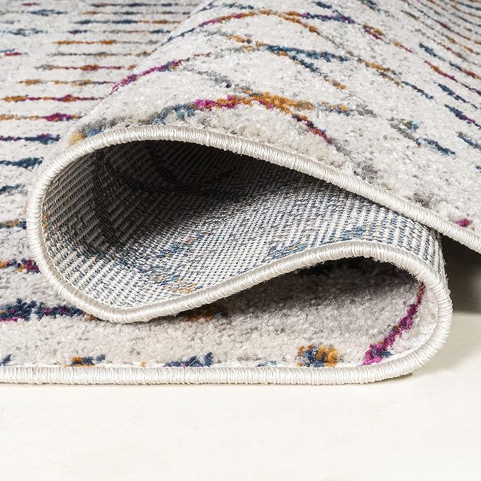 JONATHAN Y Boho Vintage Diamond Cream/Multi Indoor Area Rug 5X8 ft, Moroccan Hype for Living Room, Bedroom, Kitchen, Office, Easy-Cleaning, High Traffic, Pet-Friendly, Non-Shedding (MOH101H-5)