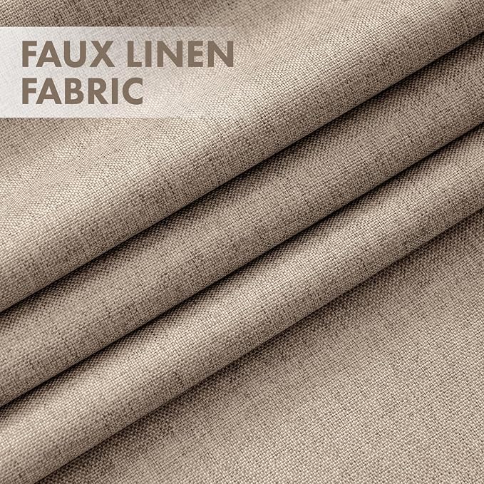 MIULEE 100% Blackout Linen Curtains for Bedroom 108 inches Long, Thermal Insulated Room Darkening Black Out Drapes for Living Room, Back Tab Rod Pocket, 2 Panels Set, 40 Wide x 108 Length, Taupe