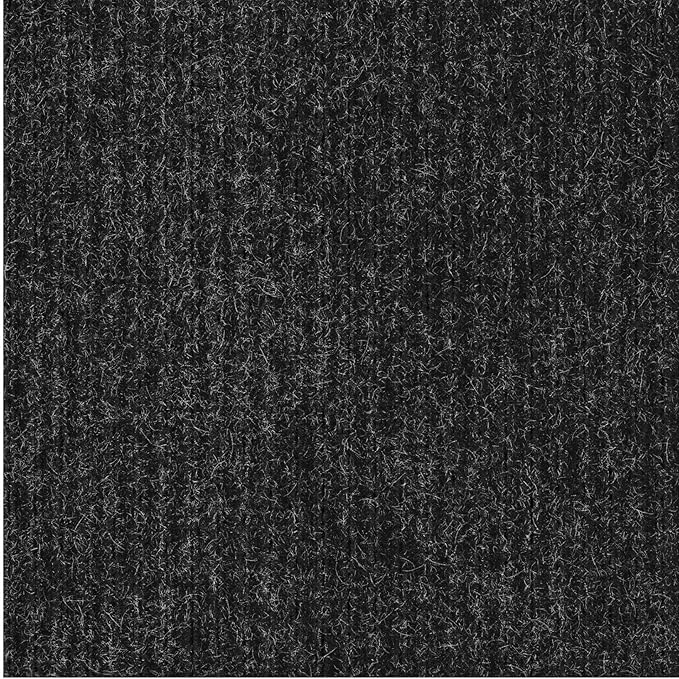 Ottomanson 2'7" x 51' Hallway Runner with Scraper Pile - Extra Durable Non-Slip Rug Mat for Indoor & Outdoor Use - Ideal for Kitchen, Entryway & Garage - High-Traffic Carpet, Black