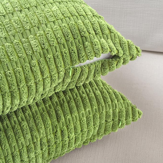 Fancy Homi 4 Packs Decorative Throw Pillow Covers for Living Room Couch Bed, Modern Farmhouse Boho Home Décor Accent Cushion Case, 18" x 18", Lime Green