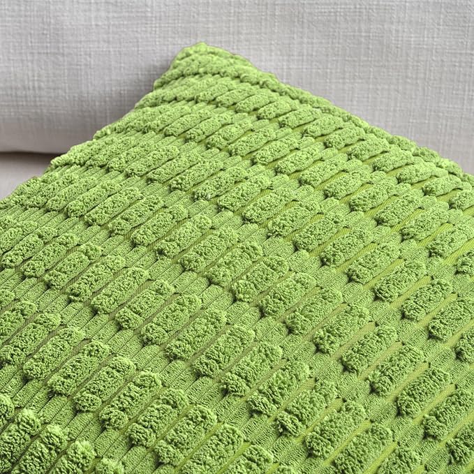 Fancy Homi 4 Packs Decorative Throw Pillow Covers for Living Room Couch Bed, Modern Farmhouse Boho Home Décor Accent Cushion Case, 18" x 18", Lime Green