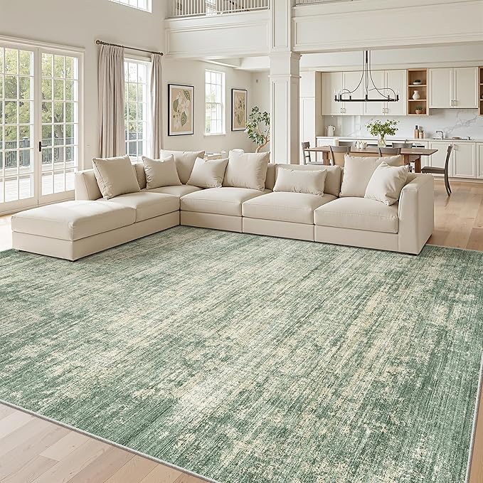 zesthome 9x12 Area Rugs for Living Room, Non-Slip Backing Washable Rug, Modern Abstract Area Rug, Stain Resistant Rugs for Bedroom, Ultra-Thin Large Area Rugs, Area Rug 9x12