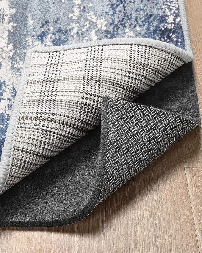 Merelax 6x9 Non Slip Rug Pad Gripper Cushioned Carpet Pads for Hardwood Floors, Thick Felt Liner with Silicone Backing, Under Area Rugs Anti Skid Mat Keep Rugs in Place and Safe