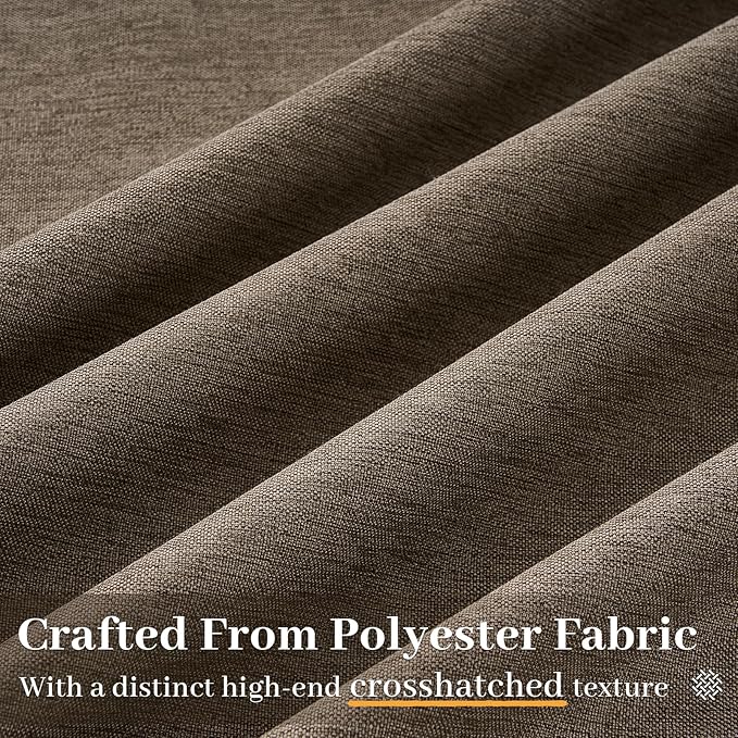 Pinch Pleated 94 Inch Curtains 2 Panels for Living Room,Dark Flax Linen Curtains 94 Inches Long Pinch Pleat Drapes for Track System Light Filtering Semi Sheer Curtains for Dining Bedroom Office