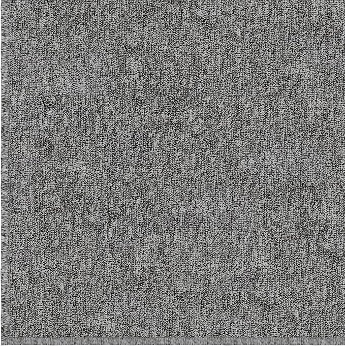 Ottomanson 6'6" x 10' Ultra-Thin Area Rug Durable Non-Slip Carpet for High-Traffic Areas - Fits Under Doors for Easy Use - Ideal for Living Room, Bedroom, Kitchen, Bathroom & Entryway, Gray