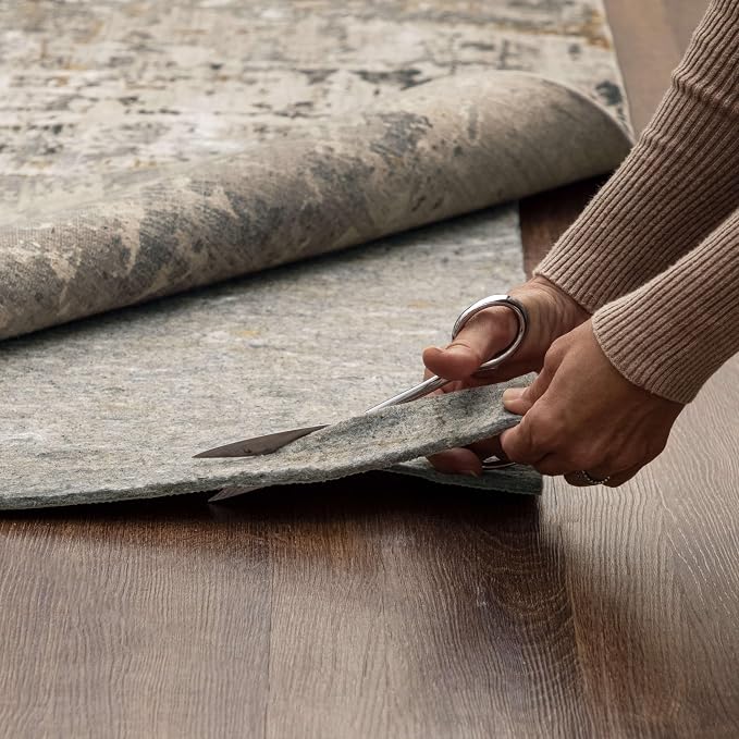 Mohawk Home Non Slip Rug Pad 10' x 14' - 3/8" Thick Felt + Latex Rubber Gripper - Dual Surface Cushion for Hardwood, Carpet, Tile Floors, Made in USA