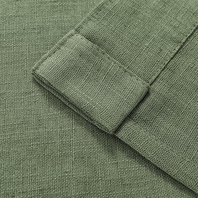Joydeco Linen Curtains 96 Inch Length 2 Panel Sets,Light Filtering Curtains for Bedroom 52 Inch Wide Living Room Drapes with Back Tabs & Rod Pockets (W52 x L96 Inch, Loden)
