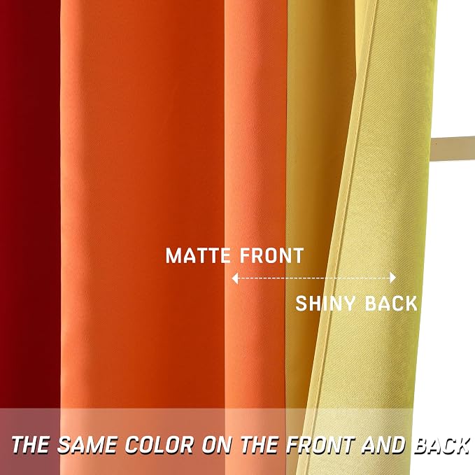 THOOO 2 Panels Rainbow Curtains Blackout Curtains 63 Inch Length for Bedroom Living Room Classroom Nursery Colorful Room Darkening Grommet Curtains Patchwork Red, Orange, Yellow, Green, Blue, Purple
