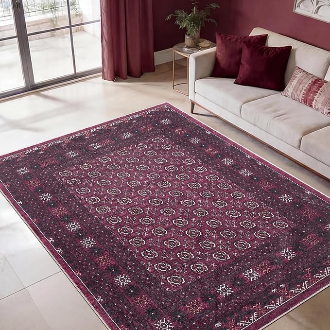 Keen Home Design 3x5 Rug - Machine Washable Entry Rug with Non-Slip Backing, Ideal for Enteryway, Kitchen, Bathroom, Laundry Room - Vintage, Easy Clean, Durable, Low Pile Rug - (3' x 5')