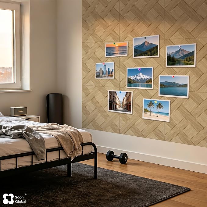 Soon Global Acoustical Wall Panels, 6-Piece 23.62 X 23.62 Inches Art Acoustic Panels, Decorative Acoustic Panels, Acoustic Wall Panels, Sound Absorbing Wall Art, Cedral Arc
