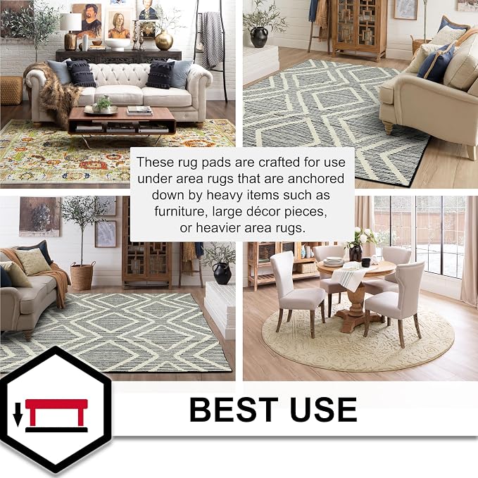 Mohawk Home Felt Rug Pad 4' x 6' - 1/2 Inch Thick Cushion for Area Rugs, Protective Underlay for Hardwood Floors, Comfort and Insulation – Felt Only Pad