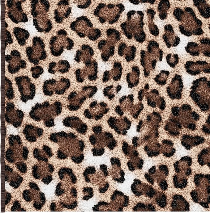 Ottomanson Aisle Runner Rug 2'7" x 18' – Soft Non-Slip Rug, Low Pile Carpet for Hallways, Events, Churches & Extra-Long Indoor Spaces, Leopard Print Brown