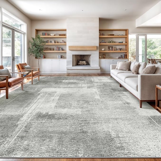 zesthome 10x12 Area Rugs - Large Modern Abstract Washable Rug, Low Pile Living Room Rug, Soft Anti-Skid Indoor Rugs, Non-Shedding Carpets for Bedroom Dining Living Farmhouse Nursery Home Office