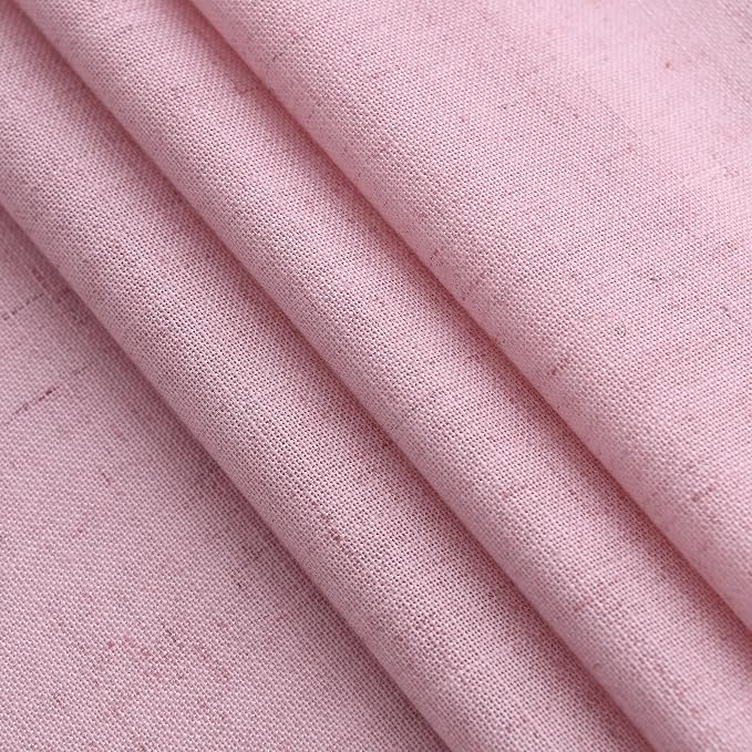 Nanspring Rose Linen Curtains 102 Inches Long 2 Panel Set Back Tab Rod Pocket Semi Sheer Light Filtering Burlap Style Extra Long High Window for Neutral Farmhouse Decor Curtains in Living Room 52x102