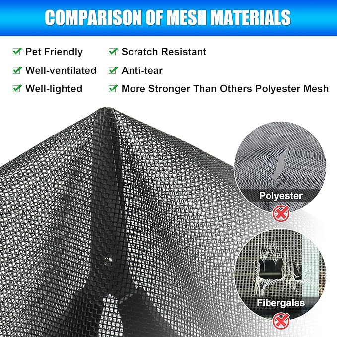 Magnetic Screen Door 32x 80 in, Thicker 265g/㎡ Mesh, Reversible Left Right Side Opening Wide Magnetic Screen Door, Upgraded-Model Full Strip Magnets for Sliding & French Doors