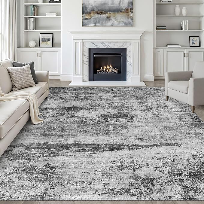 7X9 Area Rug Living Room: Washable Large Abstract Neutral Modern Soft Rugs Stain Resistant Indoor Floor Non-Slip Accent Carpet for Bedroom Nursery Playroom Dining Room Office Dorm Home House Decor