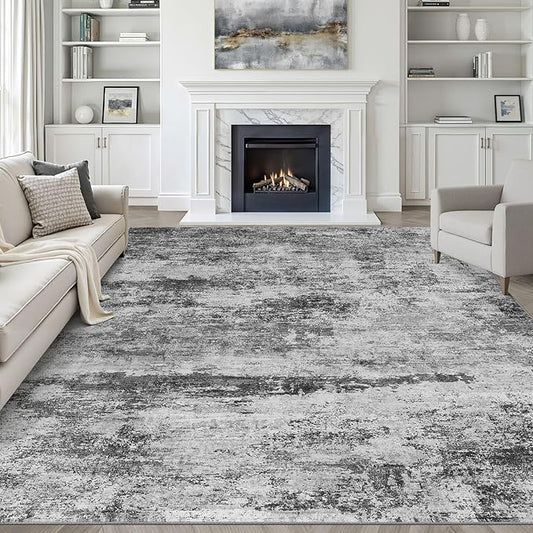 Area Rugs 9x12 Living Room: Washable Large Abstract Neutral Modern Soft Rugs Stain Resistant Indoor Floor Non-Slip Accent Carpet for Bedroom Nursery Playroom Office Dining Room Home House Decor