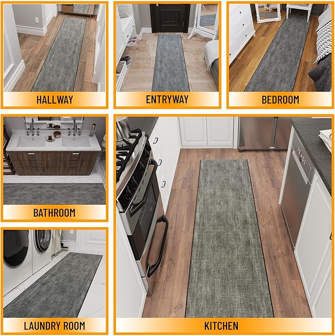 Ottomanson Aisle Runner Rug 2'7" x 30' – Soft Non-Slip Rug, Low Pile Carpet for Hallways, Events, Churches & Extra-Long Indoor Spaces, Solid Brown