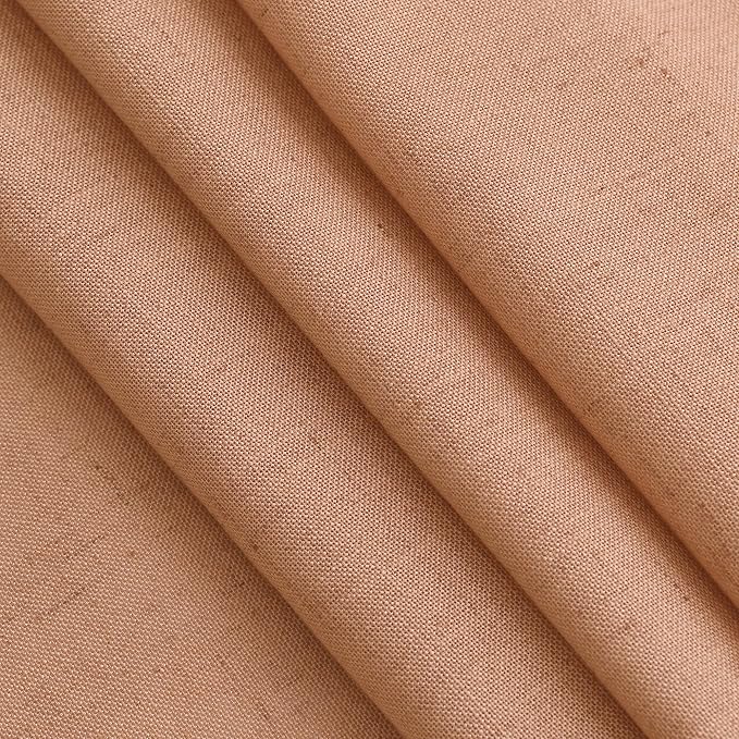 Peach Quartz Linen Curtains 102 Inch Length 2 Panels Back Tab Rod Pocket Semi Sheer Light Filtering Curtains Burlap High Window Living Room Neutral Farmhouse Decor for High Ceiling Spaces 52x102