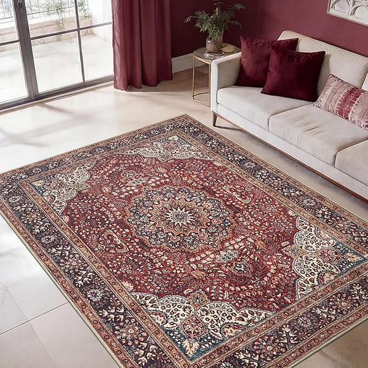 Keen Home Design 3x5 Rug - Machine Washable Entry Rug with Non-Slip Backing, Ideal for Enteryway, Kitchen, Bathroom, Laundry Room - Vintage, Easy Clean, Durable, Low Pile Rug - (3' x 5')