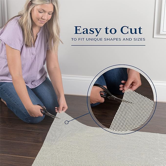Veken 2x2 Ft Round Rug Pad Gripper for Hardwood Floors, Circle Non Slip Rug Pads for Area Rugs, Thick Rug Grippers for Tile Floors, Under Carpet Anti Skid Mat, Keep Your Rugs Safe and in Place