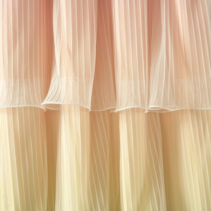 Lush Decor Rainbow Ombre Nerina Light Filtering Window Curtain Panels Pair 36" W x 84" L Rainbow - Rainbow Curtains - for Kids Bedroom - Nursery Decor