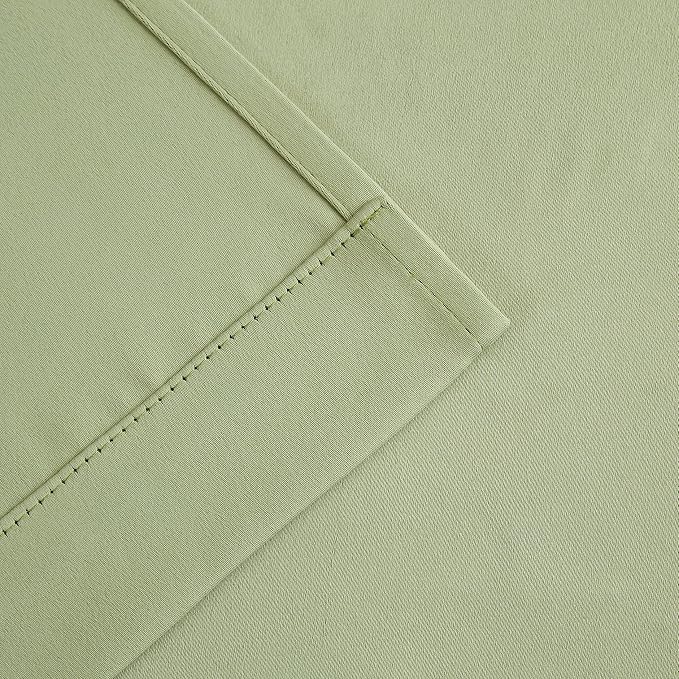 Bujasso Sage Green 90% Blackout Curtains with Sheer Overlay Mix and Match Double Layer Thermal Insulated Window Panels 63 inch Living Room Bedroom Green Drapes with Tiebacks Grommet Top 37" Wx63 Lx2