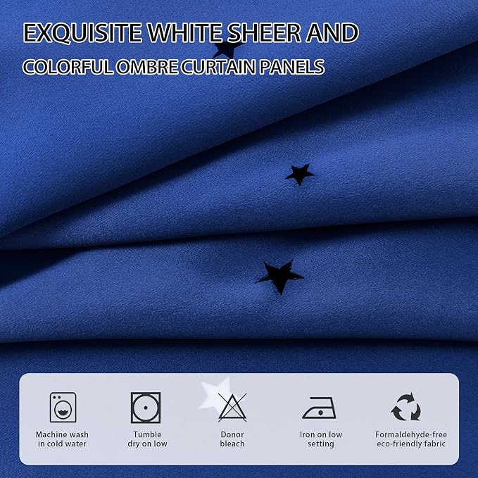XiDi Black Out Curtains for Bedroom, Double Layer Unicorn Curtains for Kids Room, Girls Bedroom, Living Room - 84 Inches Long 2 Panel