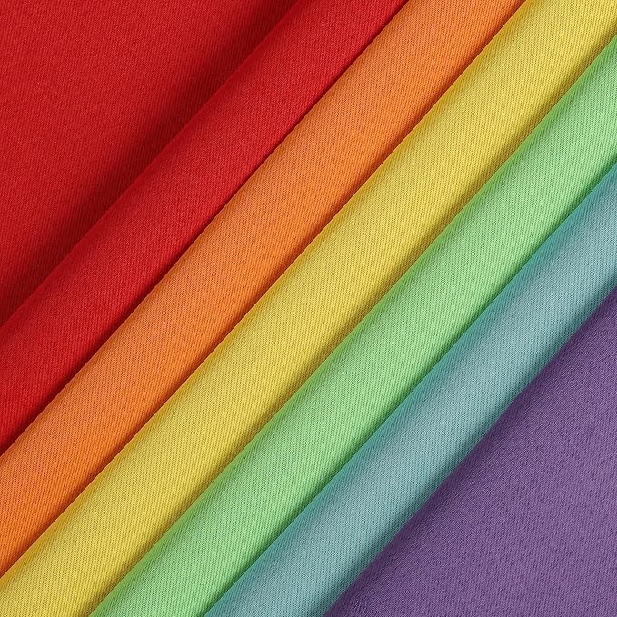 THOOO 2 Panels Rainbow Curtains Blackout Curtains 90 Inches Long for Bedroom Living Room Classroom Nursery Colorful Room Darkening Grommet Curtains Patchwork Red, Orange, Yellow, Green, Blue, Purple