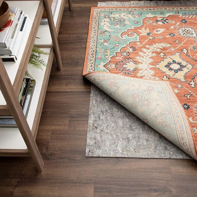 Mohawk Home Non Slip Rug Pad 2' 6" x 8'- 1/4" Thick Felt + Latex Rubber Gripper - Dual Surface Cushion for Hardwood, Carpet, Tile Floors, Made in USA