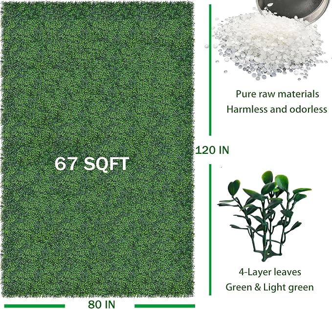 ODTORY Artificial Ivy Privacy Fence Wall Screen: 80X120 in(67 sqft) | UV-Anti Faux Boxwood Roll Panels, Greenery Backdrop, Ivy Vine 4-Layer Leaves Hedges Covering, Indoor Outdoor Green Decor