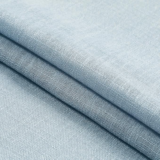 Central Park Dusty Blue Pinch Pleat Full Blackout Curtain Panel 112 Inches Long Thermal Insulated Drapery with Blackout Liner for Farmhouse Bedroom Window Treatment Sets with Hooks, 60"x112"x1