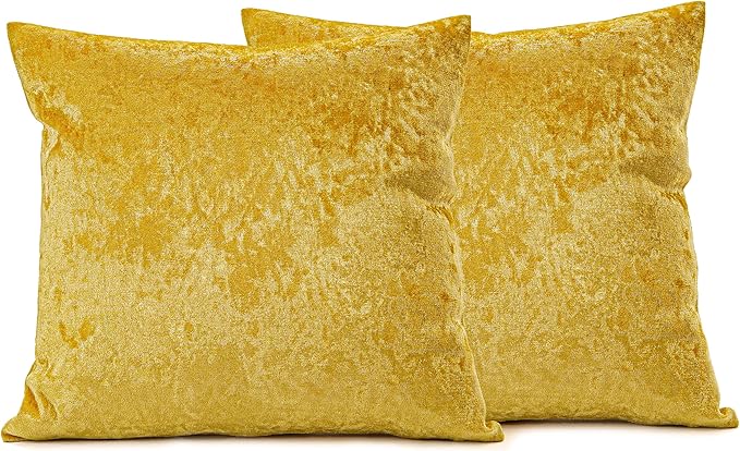 NiNi ALL Decorative Throw Pillow Covers Pack of 2, Velvet Throw Pillow Cases for Couch Pillows Cover Bedroom Living Room Outdoor Pillow Covers 22x22 Inch Gold