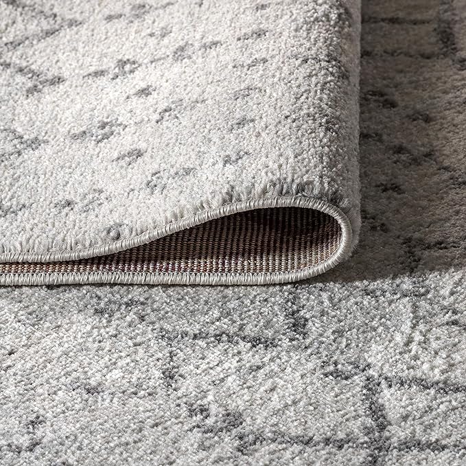 JONATHAN Y Boho Vintage Diamond Cream/Gray Square Area Rug 3X3 ft, Moroccan Hype for Living Room, Bedroom, Kitchen, Office, Easy-Cleaning, High Traffic, Pet-Friendly, Non-Shedding (MOH101B-3SQ)
