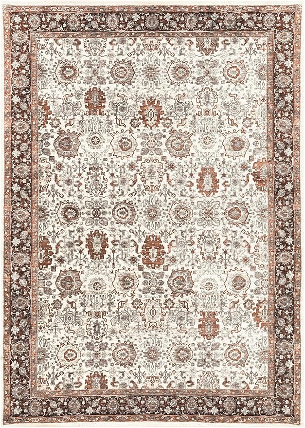 Keen Home Design 9x12 Rug - Machine Washable Area Rug with Non-Slip Backing, Ideal for Living Room, Dining Room, Bedroom - Vintage, Easy Clean, Durable, Low Pile - (9' x 12')