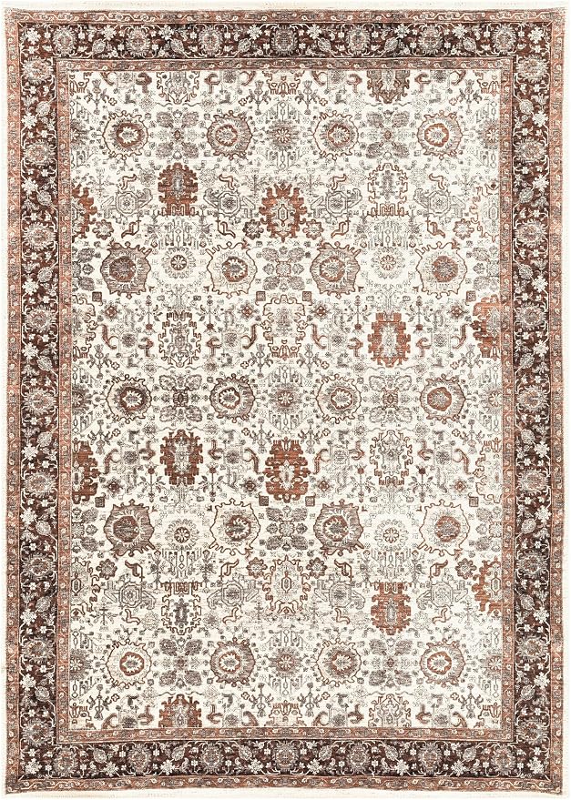 Keen Home Design 5x7 Rug - Machine Washable Area Rug with Non-Slip Backing, Ideal for Living Room, Dining Room, Bedroom - Vintage, Easy Clean, Durable, Low Pile - (5' x 7')