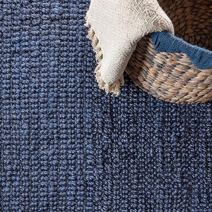 JONATHAN Y Pata Hand Woven Chunky Jute Navy Runner Rug, 2x10, Bohemian, Rustic, Cottage, Easy-Cleaning for Living Room, Bedroom, Kitchen, Non-Shedding (NRF102D-210)