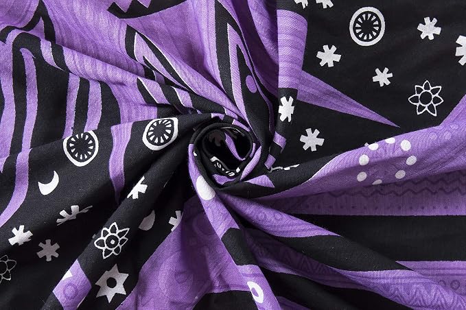 Popular Handicrafts Indian Burning Sun Hippie Mandala Window Curtains - Gypsy Bohemian Sun Moon Beautiful Drapery Bedroom Living Room Balcony Valance Panels Purple