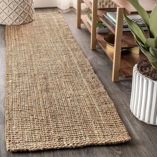 JONATHAN Y Pata Hand Woven Chunky Jute Natural Runner Rug, 2x16, Bohemian, Rustic, Cottage, Easy-Cleaning for Living Room, Bedroom, Kitchen, Non-Shedding (NRF102A-216)