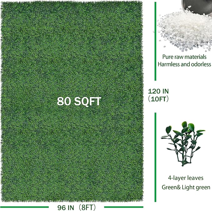 ODTORY Artificial Ivy Privacy Fence Wall Screen: 8FT X 10FT (80 sqft) | UV-Anti Faux Boxwood Roll Panels, Greenery Backdrop, Ivy Vine 4-Layer Leaves Hedges Covering, Indoor Outdoor Green Decor