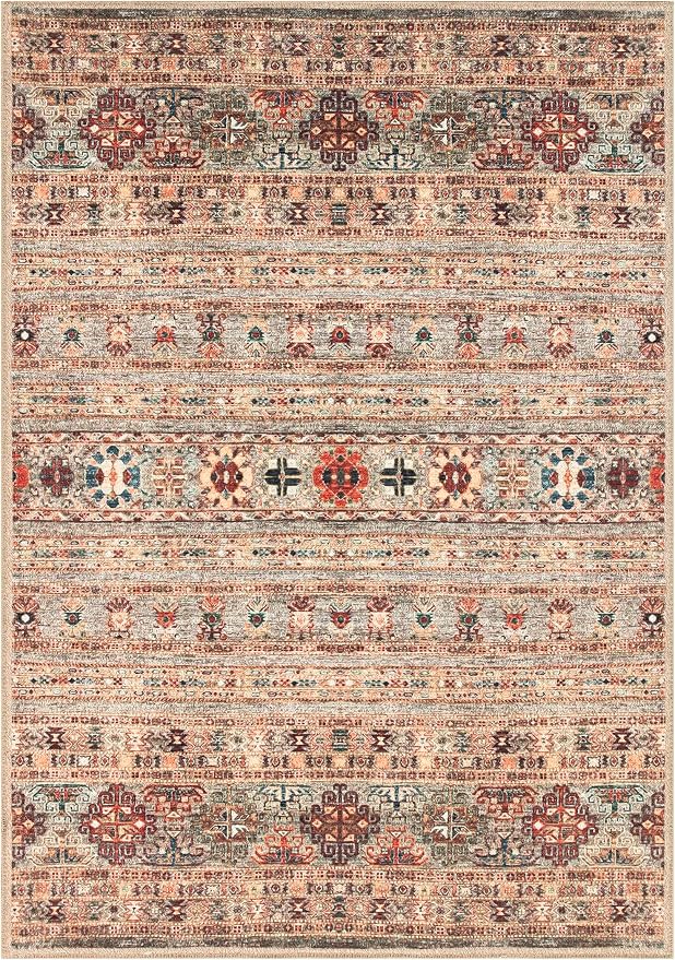 Keen Home Design 8x10 Rug - Machine Washable Area Rug with Non-Slip Backing, Ideal for Living Room, Dining Room, Bedroom - Vintage, Easy Clean, Durable, Low Pile Rug - (8' x 10')