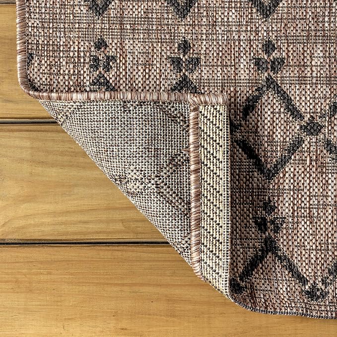 JONATHAN Y Moroccan Geometric Indoor Outdoor Runner Rug 2X20 Natural/Black, Ourika Textured Weave for Backyard, Patio, Porch, Easy-Cleaning, High Traffic, Pet-Friendly, Non-Shedding (SMB108D-220)