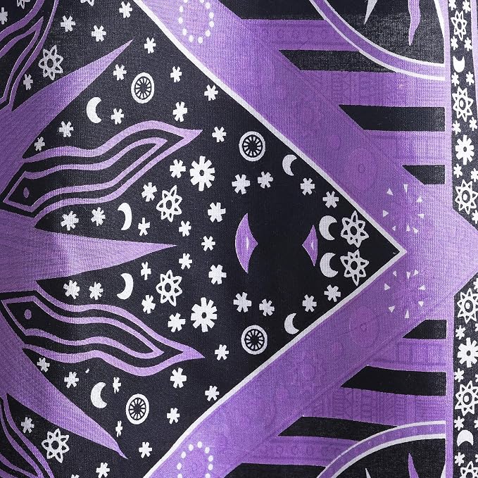 Popular Handicrafts Indian Burning Sun Hippie Mandala Kitchen Window Curtains - Gypsy Bohemian Sun Moon Beautiful Drapery Bedroom Living Room Balcony Valance Panels Purple