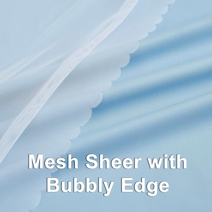 Bujasso Sky Blue 80% Blackout Curtains with Sheer Overlay Mix and Match Double Layer Thermal Insulated Window Panels 63 inch for Living Room Bedroom Blue Drapes with Tiebacks Grommet Top 37" Wx63 Lx2