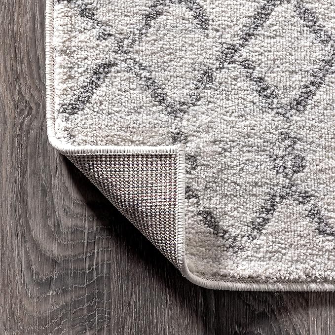 JONATHAN Y Boho Vintage Diamond Cream/Gray Indoor Area Rug 12X18 ft, Moroccan Hype for Living Room, Bedroom, Kitchen, Office, Easy-Cleaning, High Traffic, Pet-Friendly, Non-Shedding (MOH101B-18)