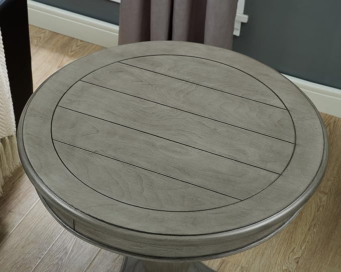 Roundhill Furniture Rene Contemporary Wood Pedestal Side Table, Gray