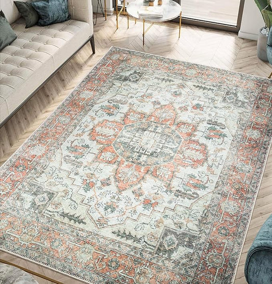 Keen Home Design 36"x60" Rug - Machine Washable Entry Rug with Non-Slip Backing, Ideal for Enteryway, Kitchen, Bathroom, Laundry Room - Vintage, Easy Clean, Durable, Low Pile - (3' x 5')