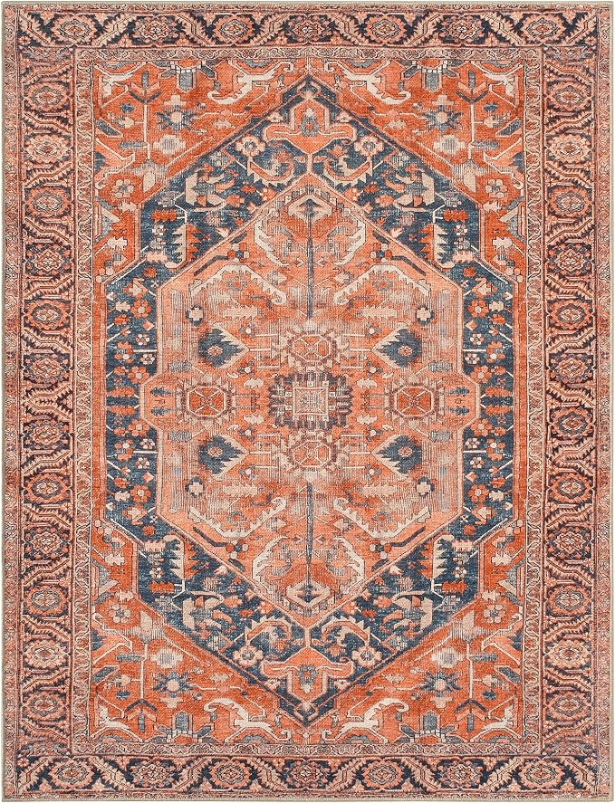 Keen Home Design 3x5 Rug - Machine Washable Entry Rug with Non-Slip Backing, Ideal for Enteryway, Kitchen, Bathroom, Laundry Room - Vintage, Easy Clean, Durable, Low Pile Rug - (3' x 5')