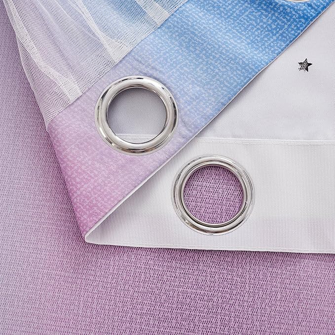 XiDi Curtains for Bedroom Decor, Rainbow Green PurpleBlue34/54/1
