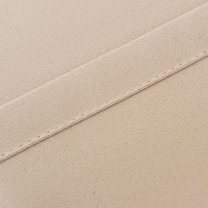 INLINAS Beige Blackout Curtains with Sheer Overlay - Grommet Top Thermal and Noise Reduction Panels for Bedroom and Living Room Light Blocking and Energy Saving, 52 x 96 Inches, Set of 2